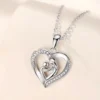 "Forever in My Heart" Mother & Angel Baby Pendant Necklace
