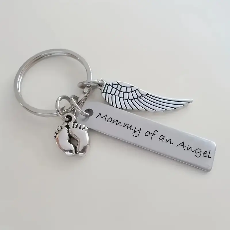 "Mommy & Daddy of an Angel" Memorial Keychain Set