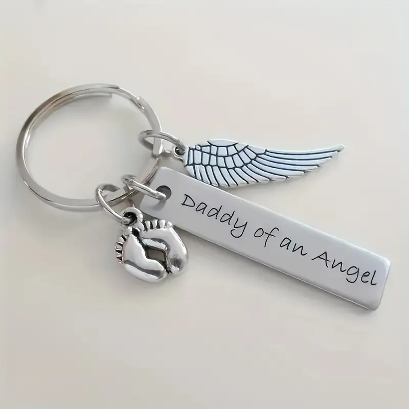 "Mommy & Daddy of an Angel" Memorial Keychain Set