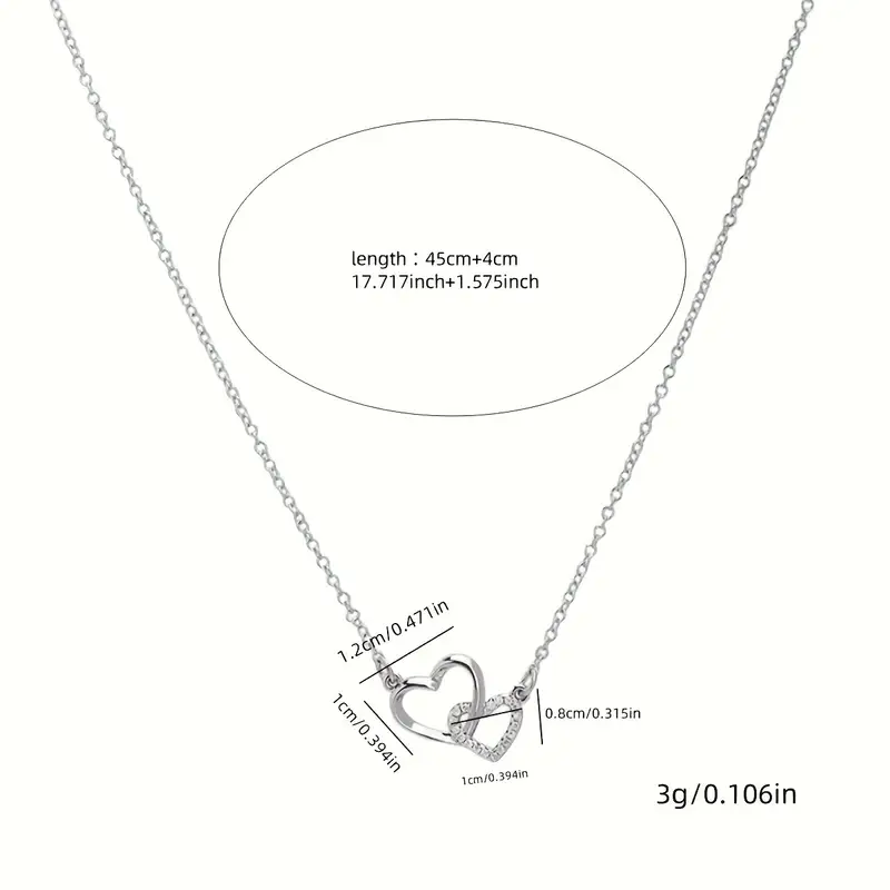 "Always Connected" Interlocked Heart Necklace