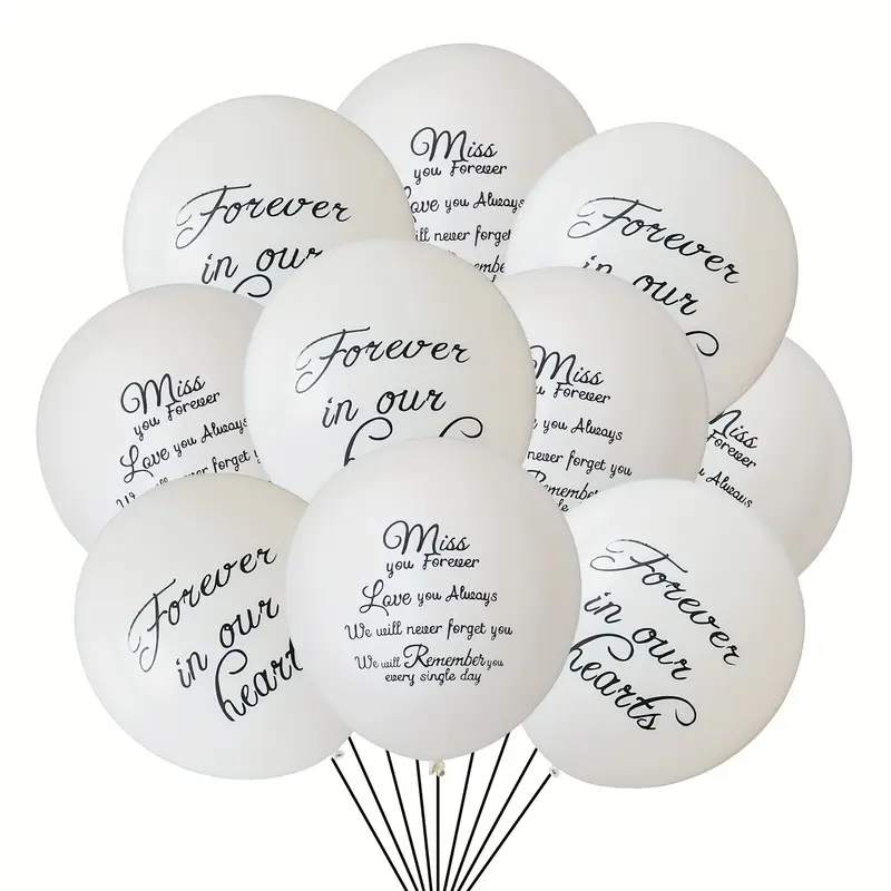 Elegant Memorial Balloons 12 10 Piece 12'' Elegant Memorial Balloons – A Loving Tribute to Your Angel Baby